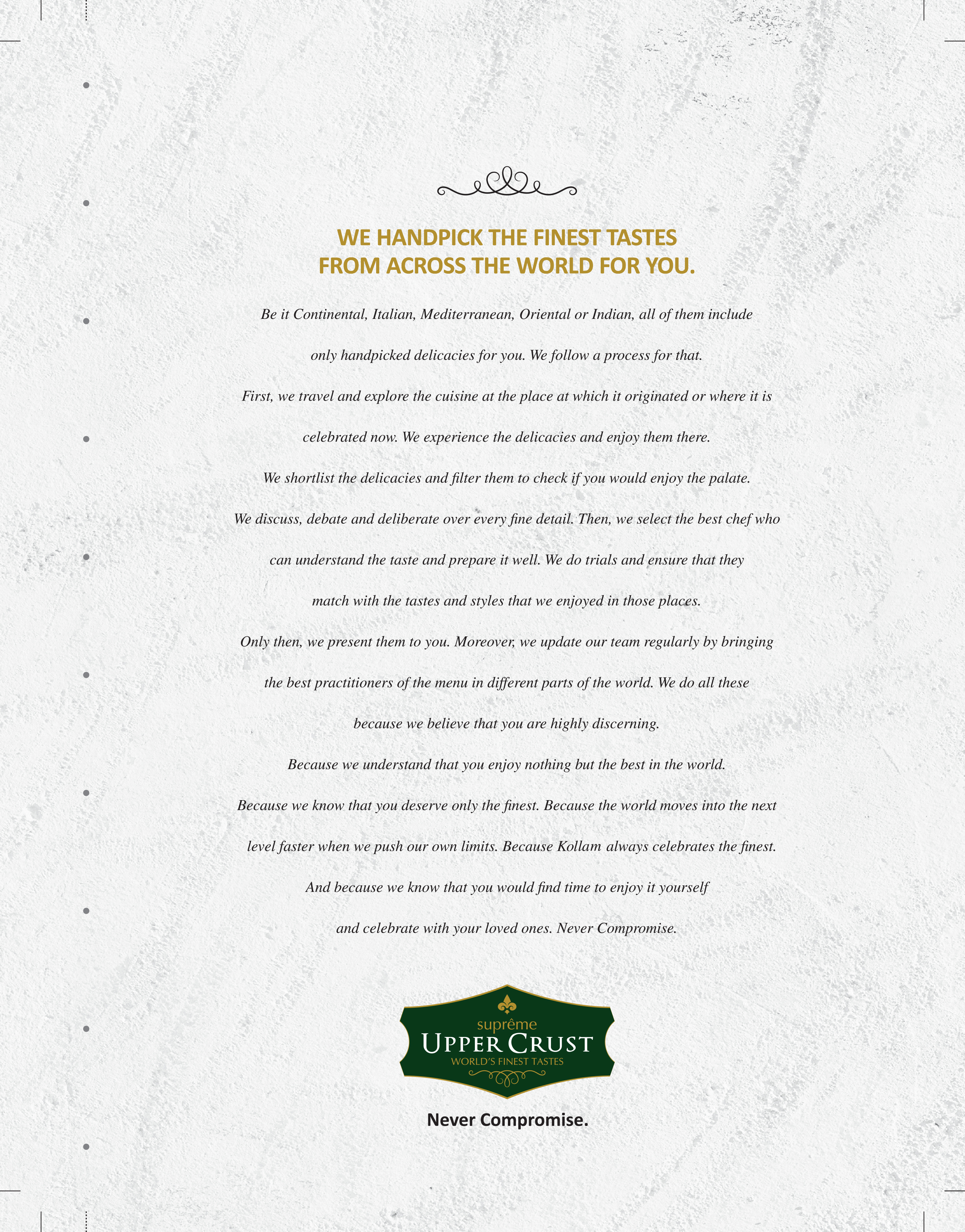 UpperCrust menu